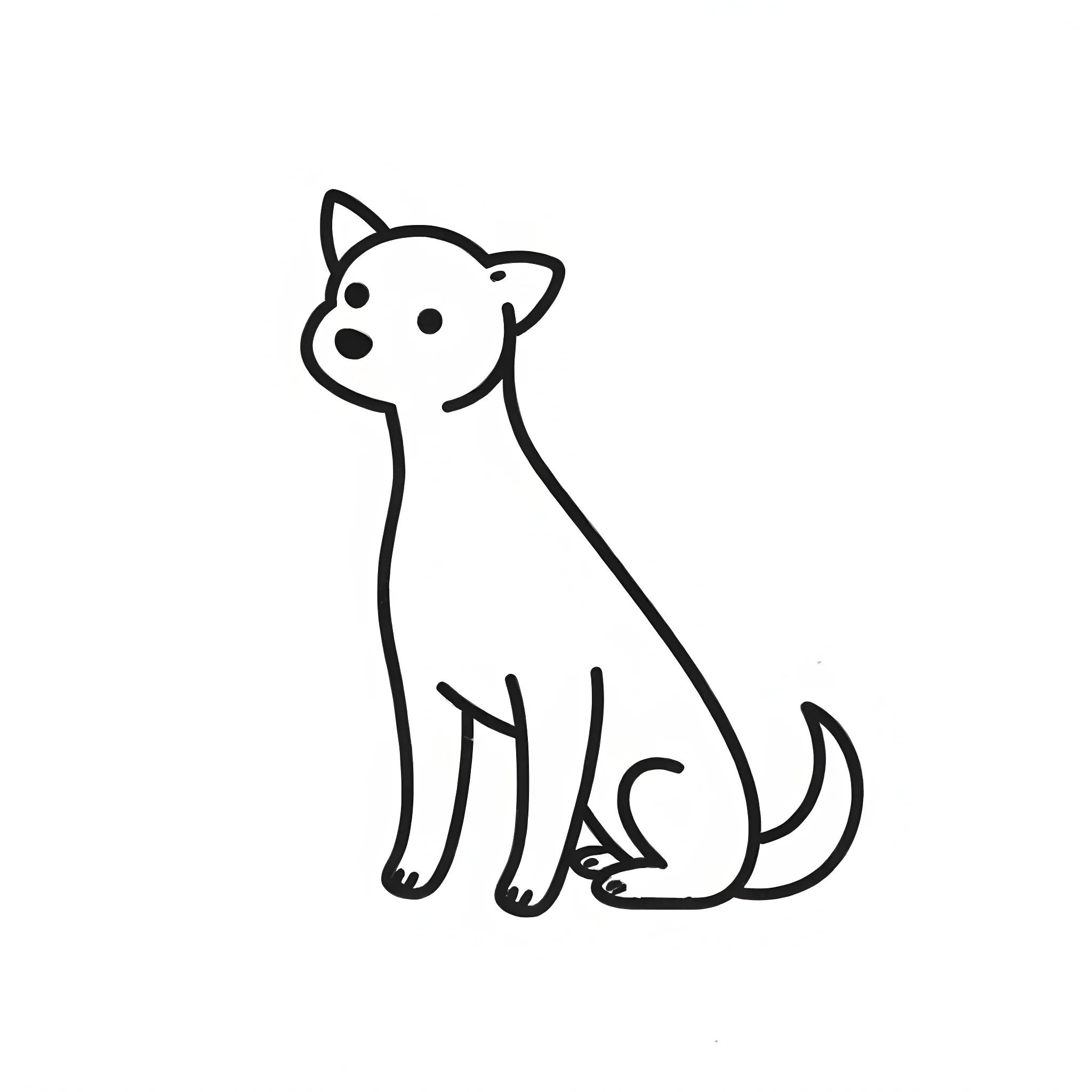 Simple sitting dog drawing