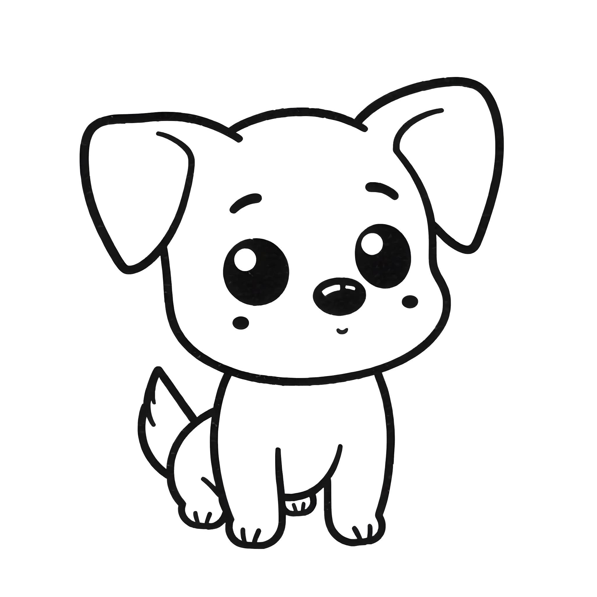 Cute cartoon dog drawing