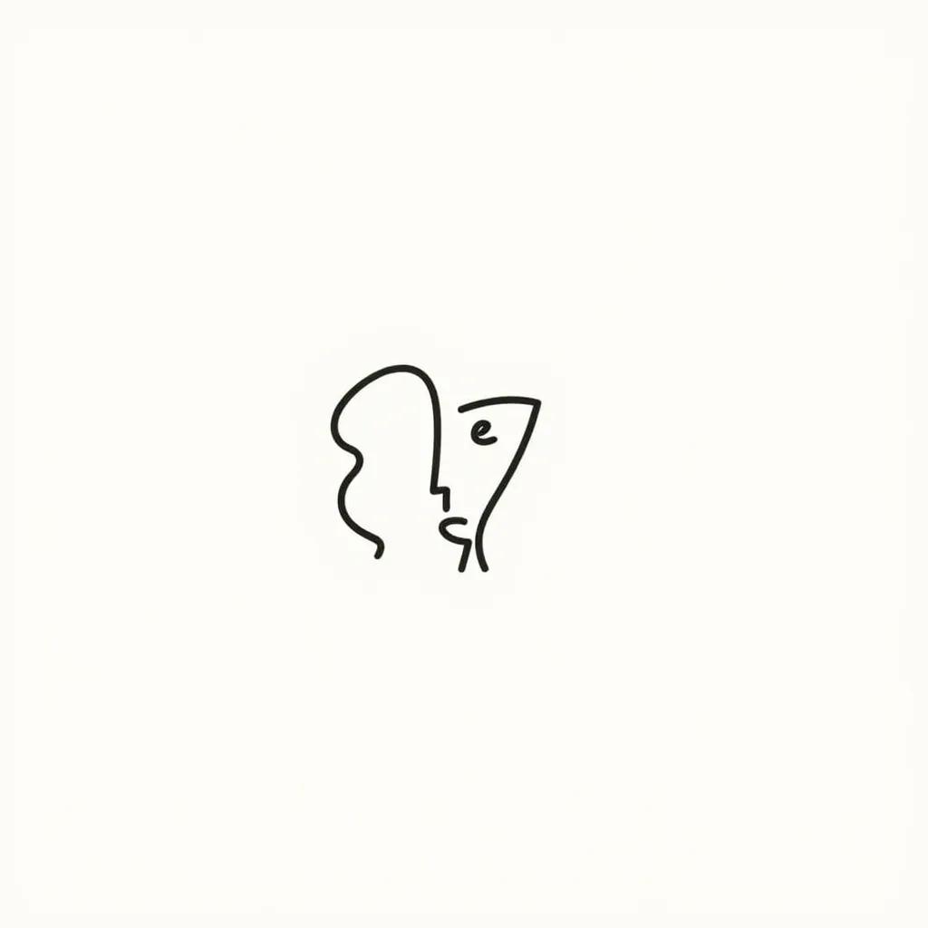 Abstract Single-Line Face - Minimalist Drawing Idea