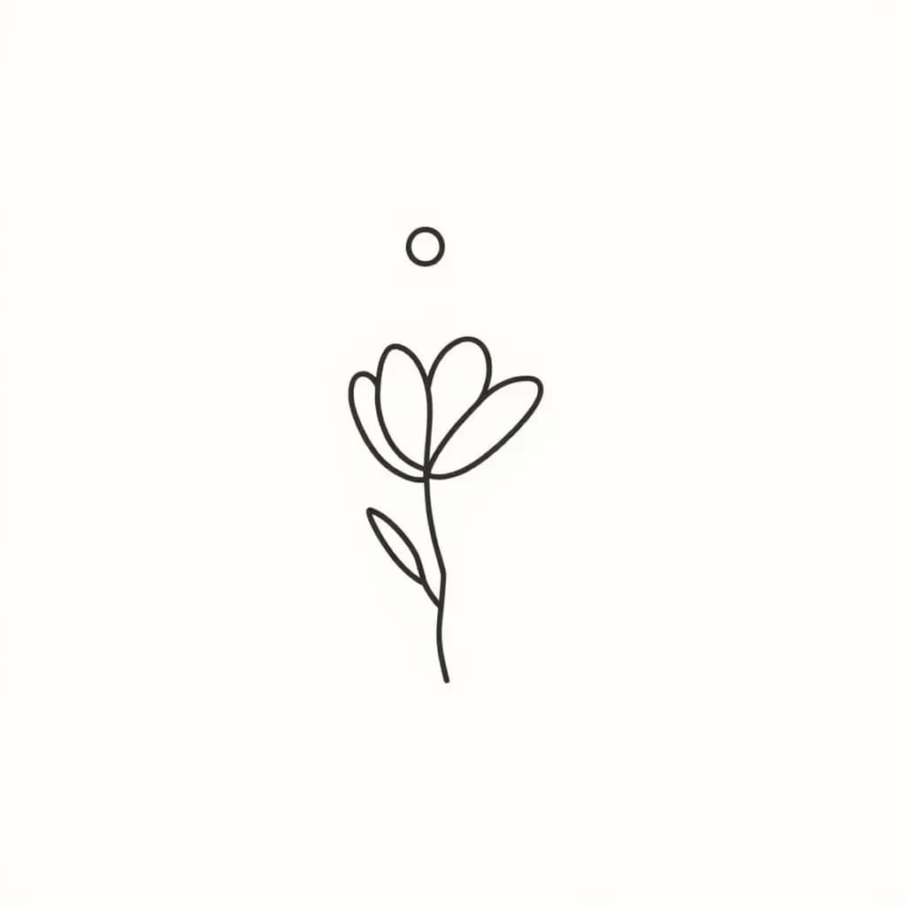 Abstract Flower - Simple Minimalist Drawing Idea