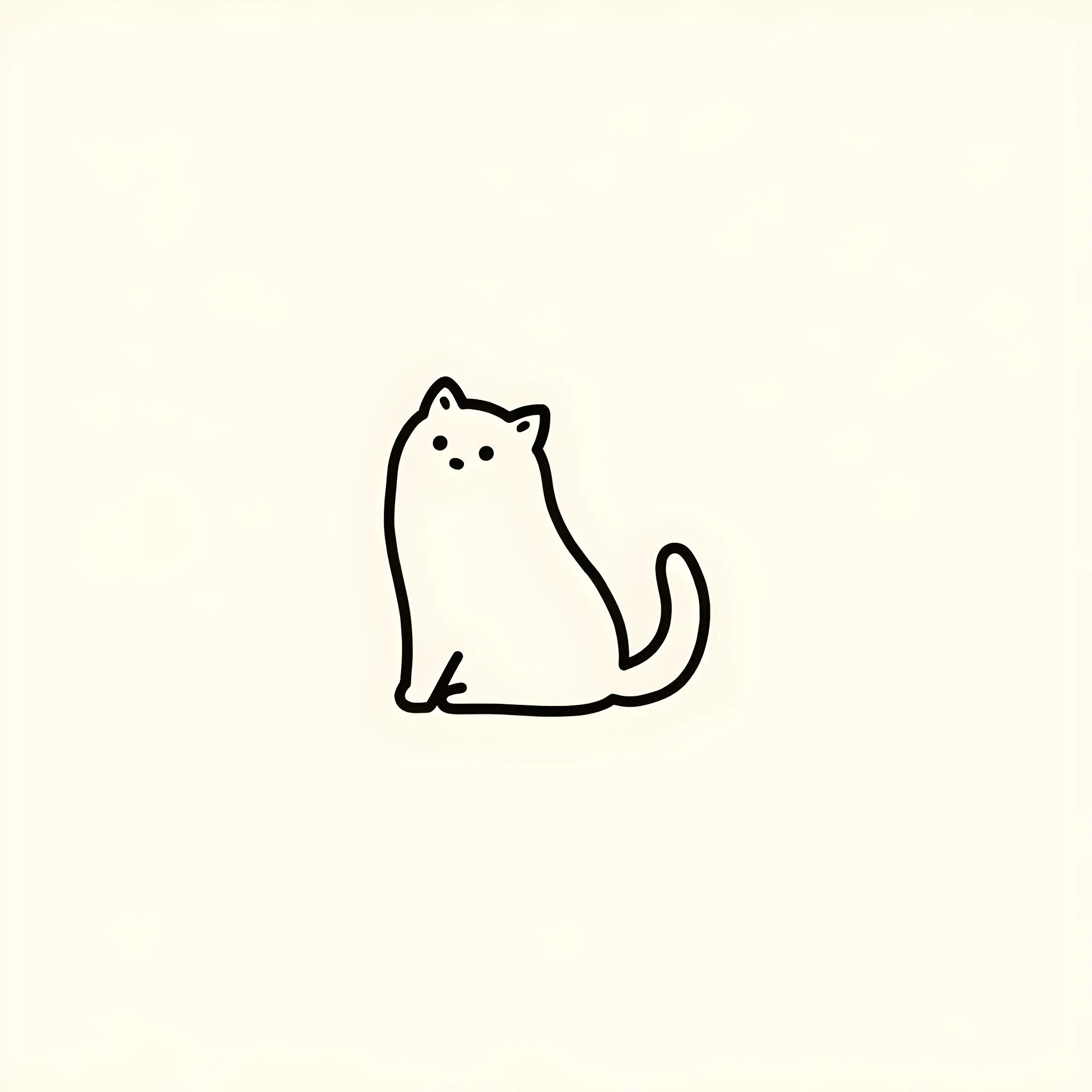 Simple outline cat drawing tutorial