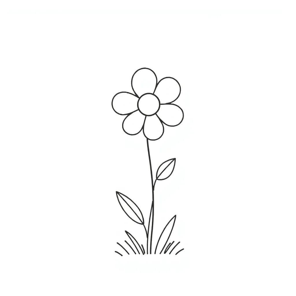 Cute Flower Doodle Guide for Simple Drawing Practice