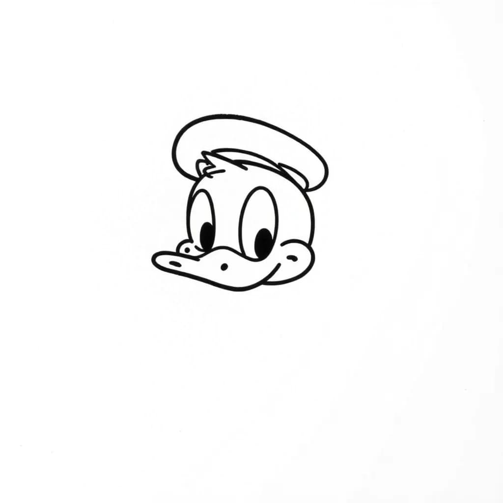 Easy Donald Duck line drawing