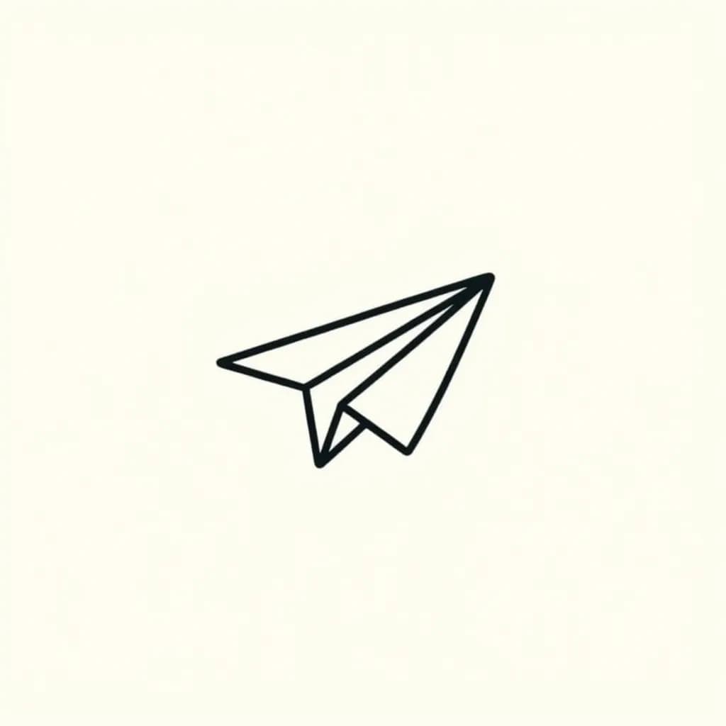 Minimalist Paper Airplane Sketch