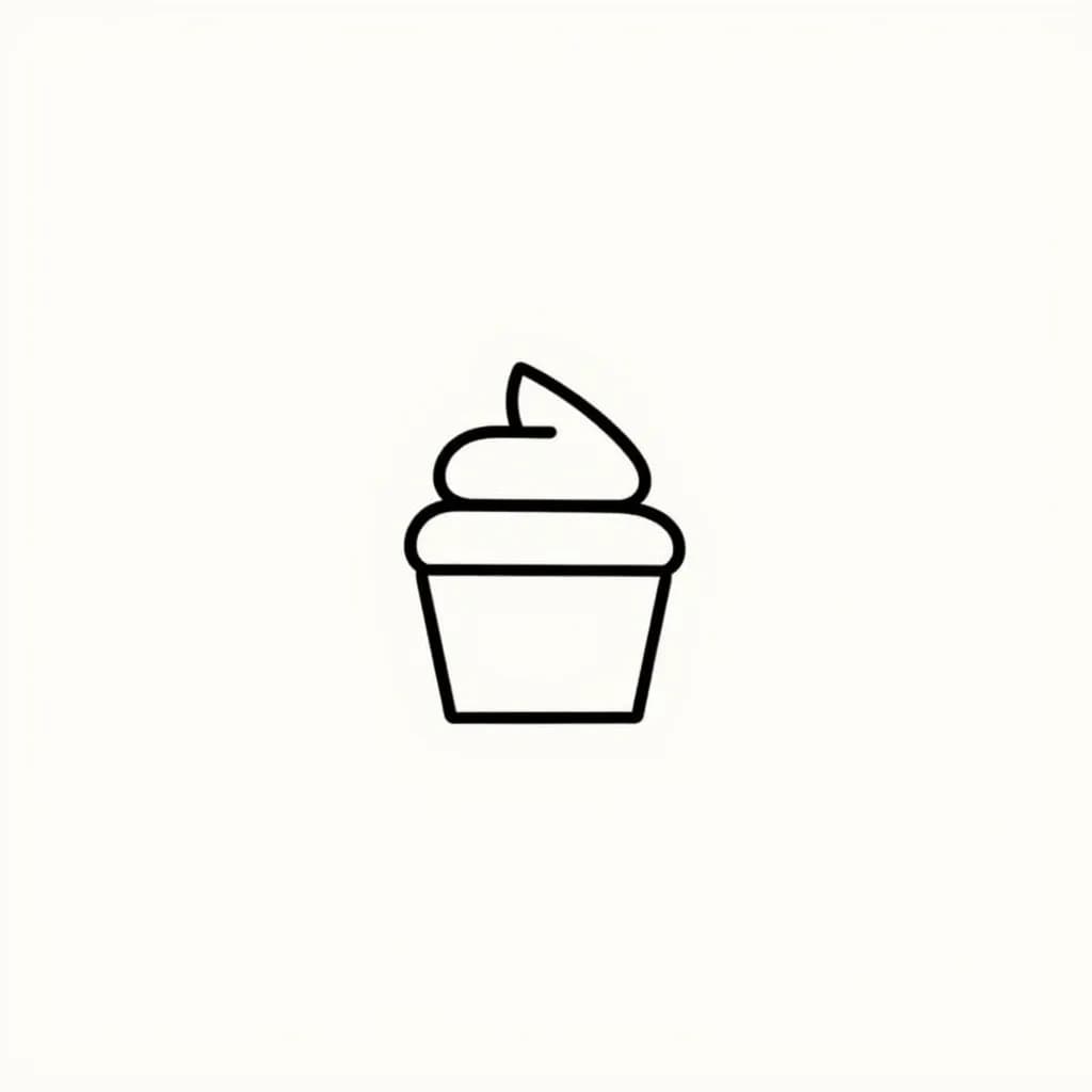 Minimalist Cupcake Drawing