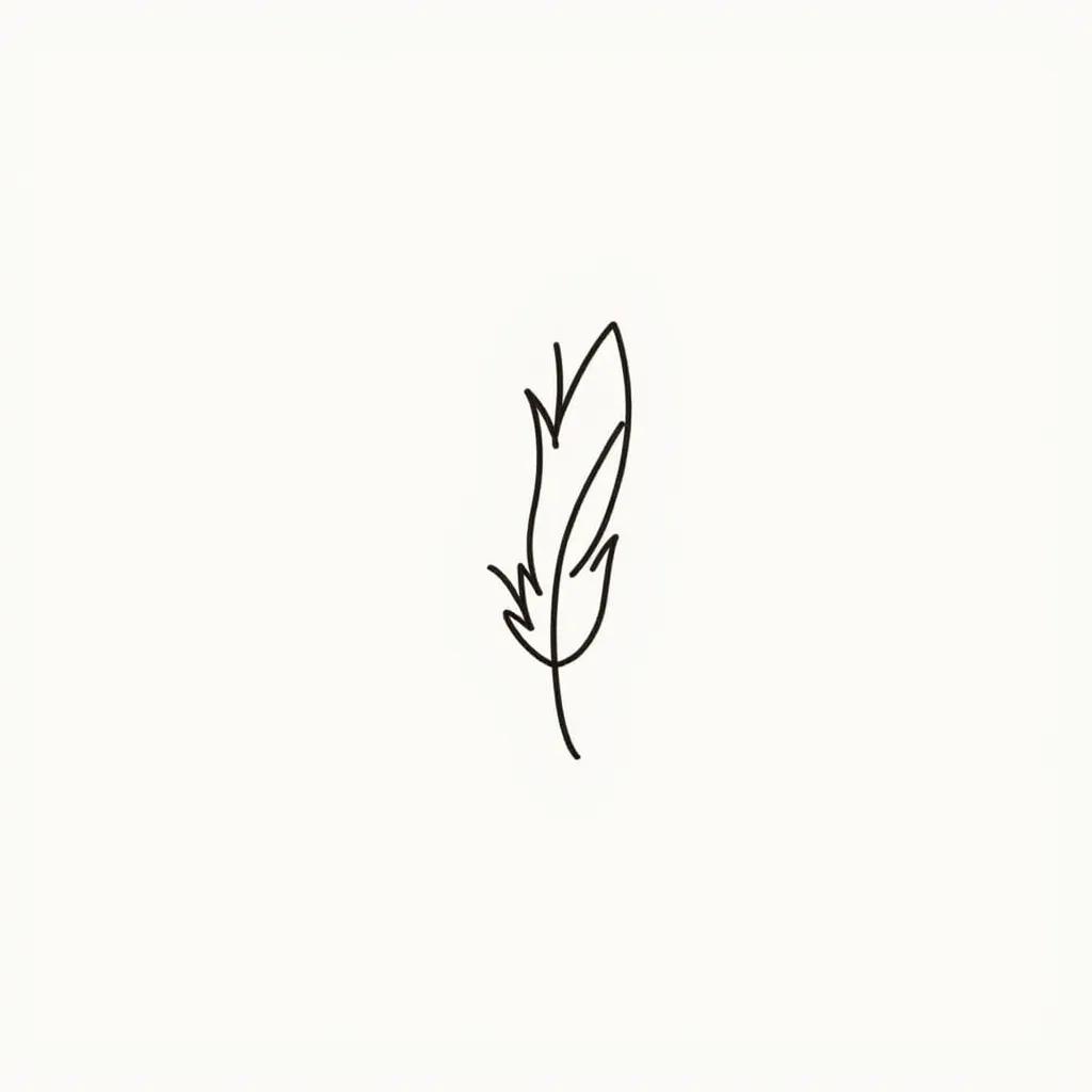 Minimalist Feather Drawing