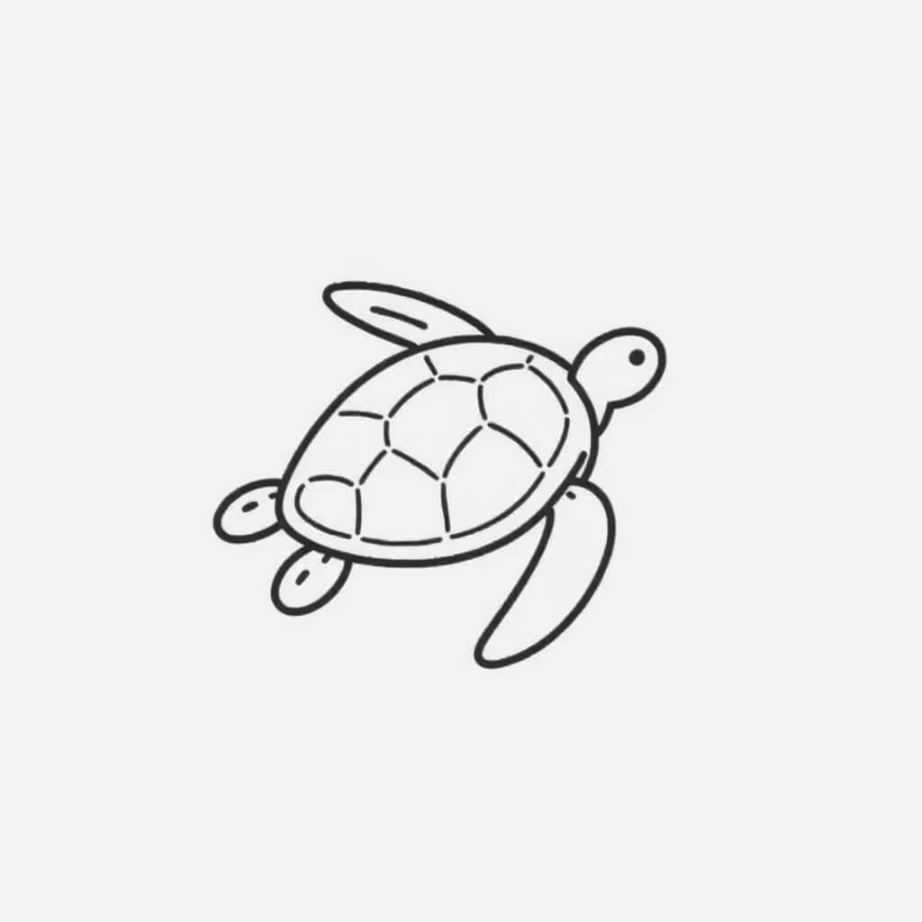 Minimalist Sea Turtle