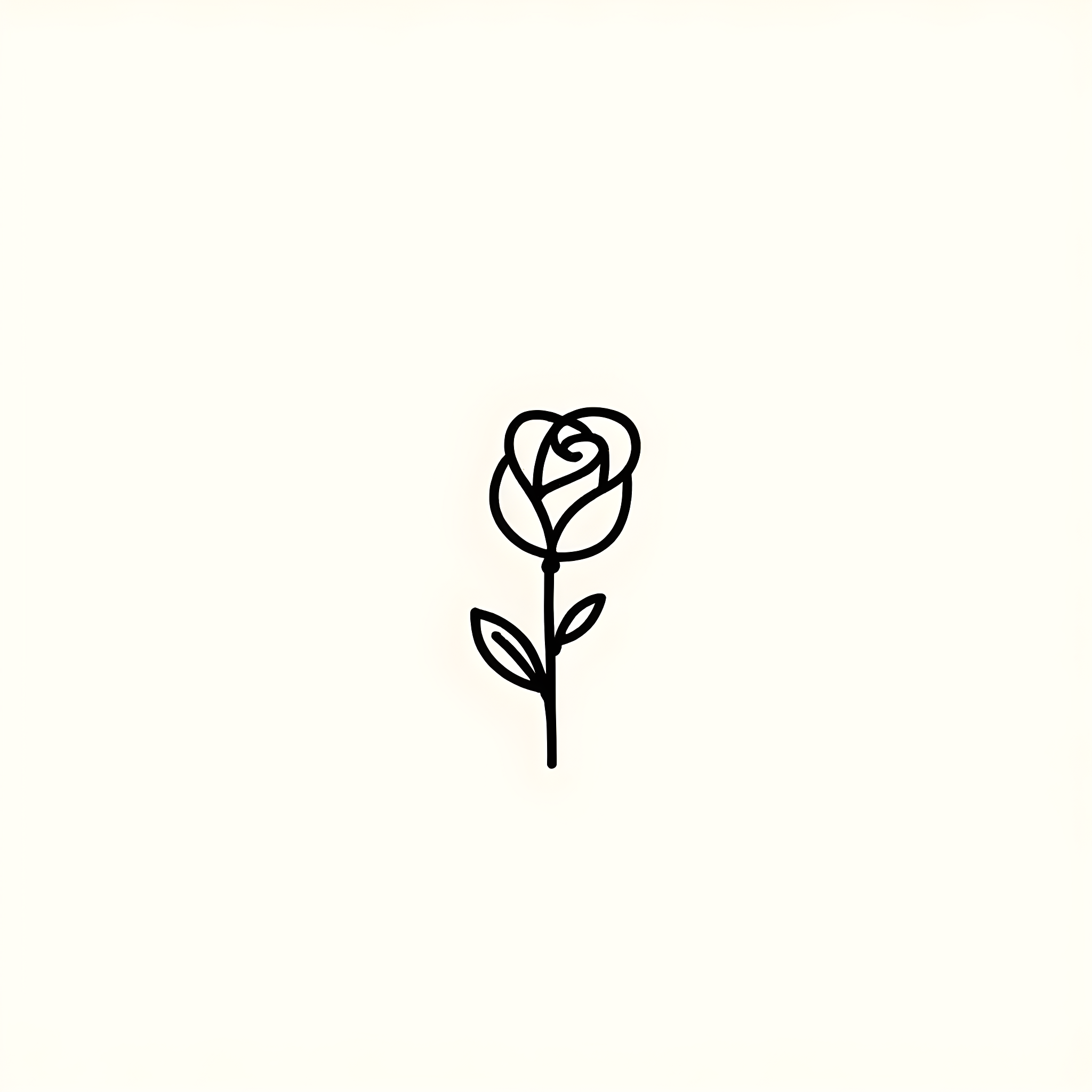 Simple side view rose drawing