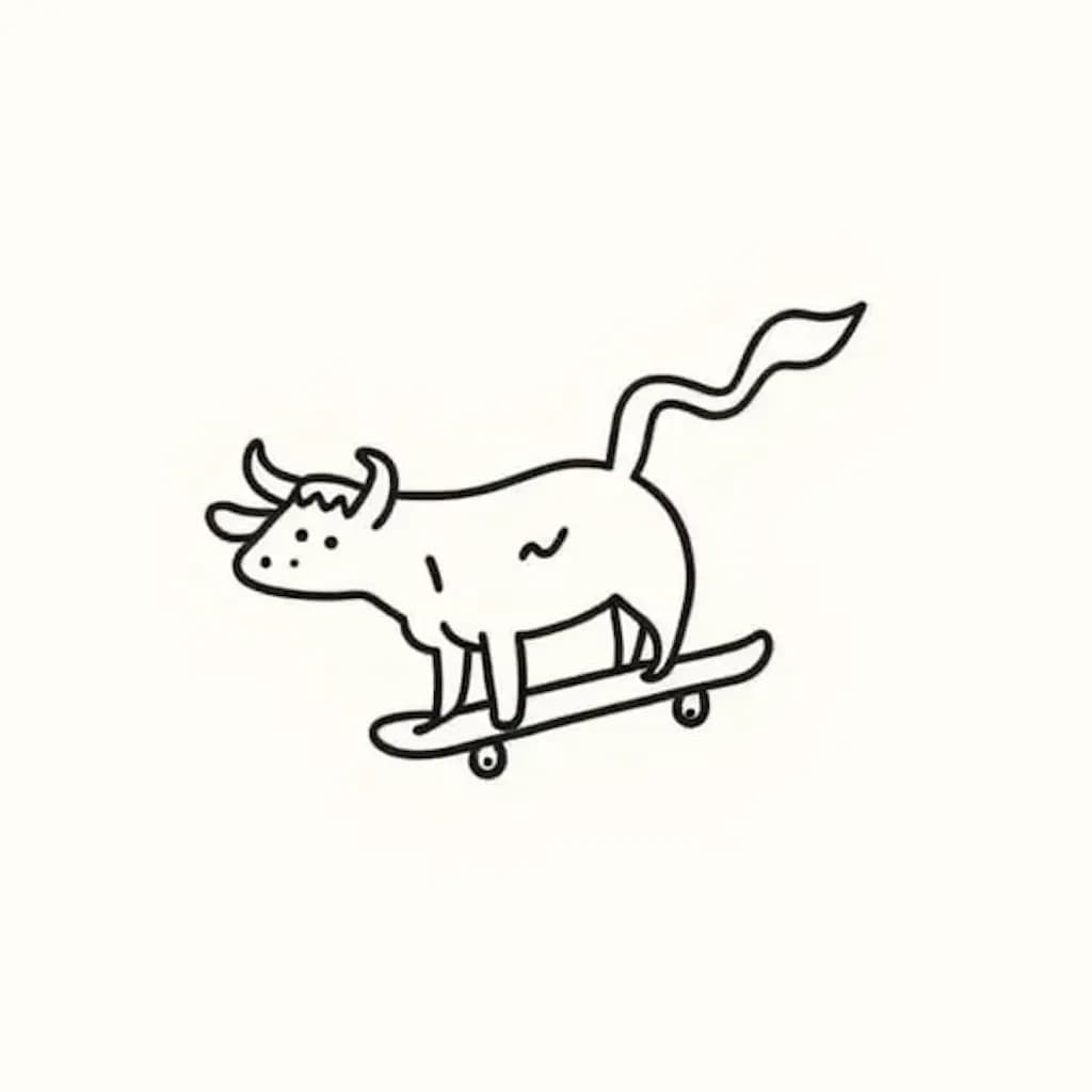 Cow on a Skateboard