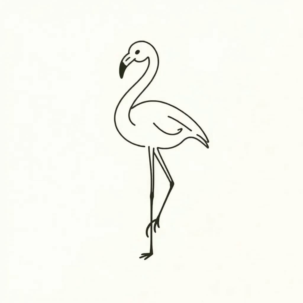 Minimalist Flamingo