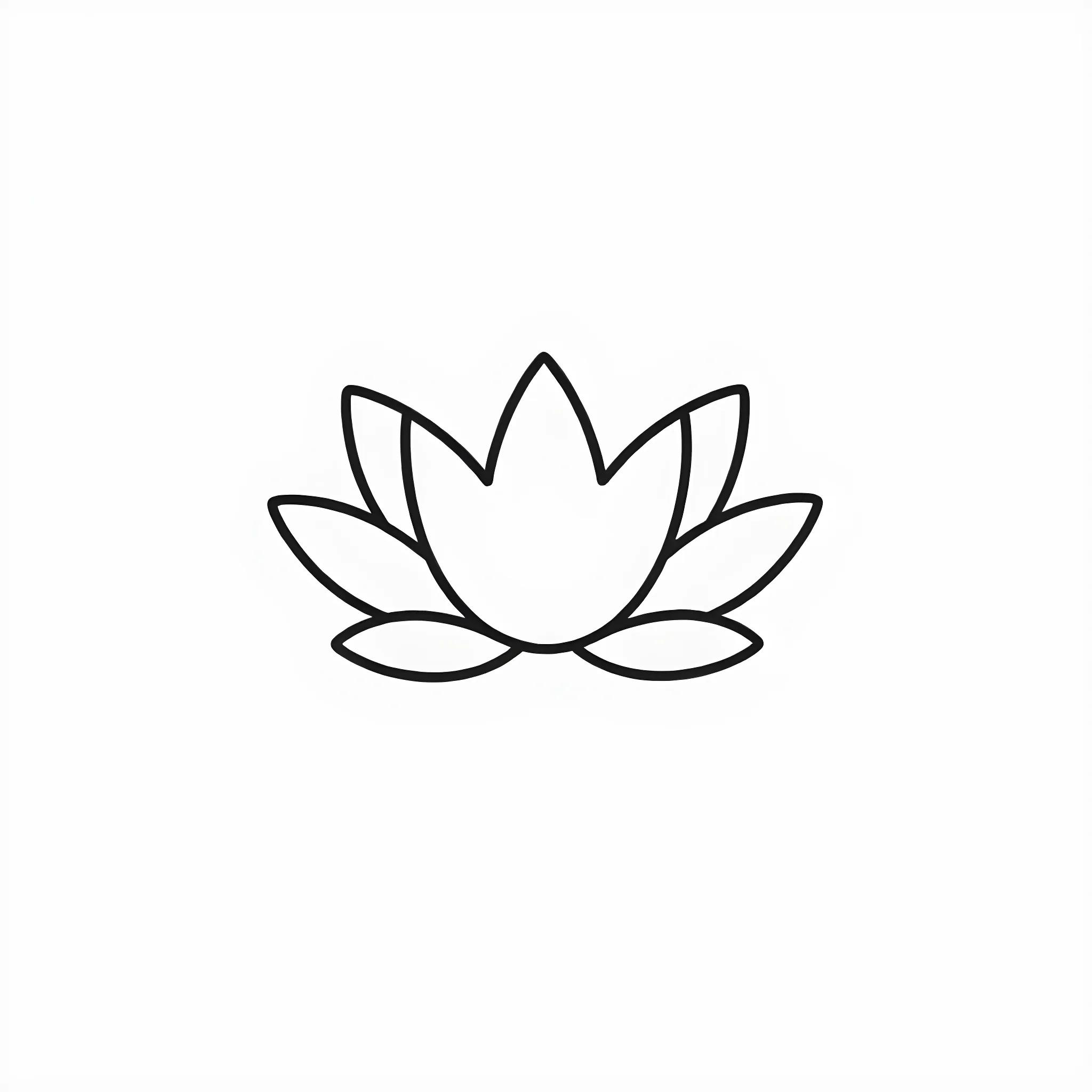 Minimalist Lotus Blossom Drawing