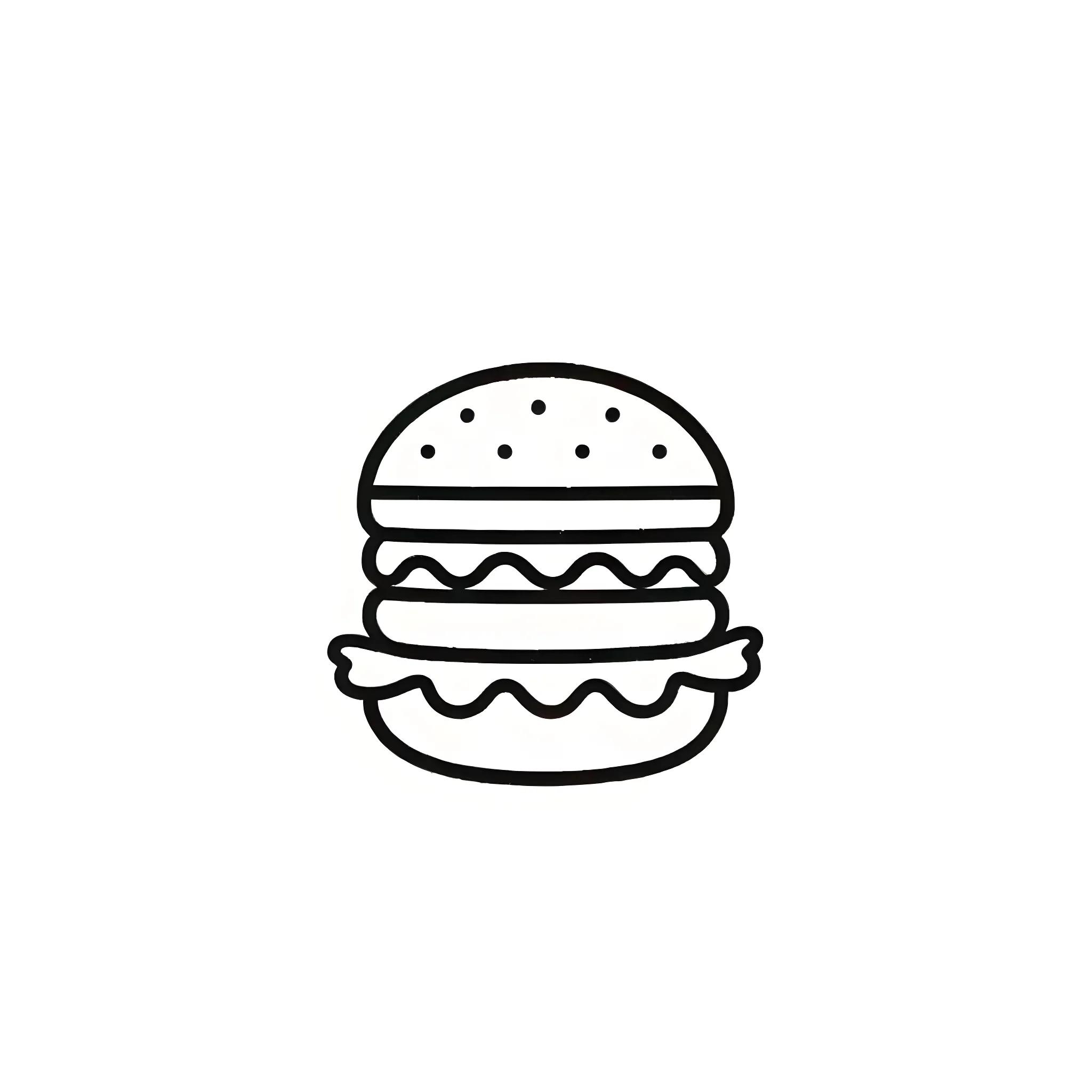 Minimalist Burger Drawing