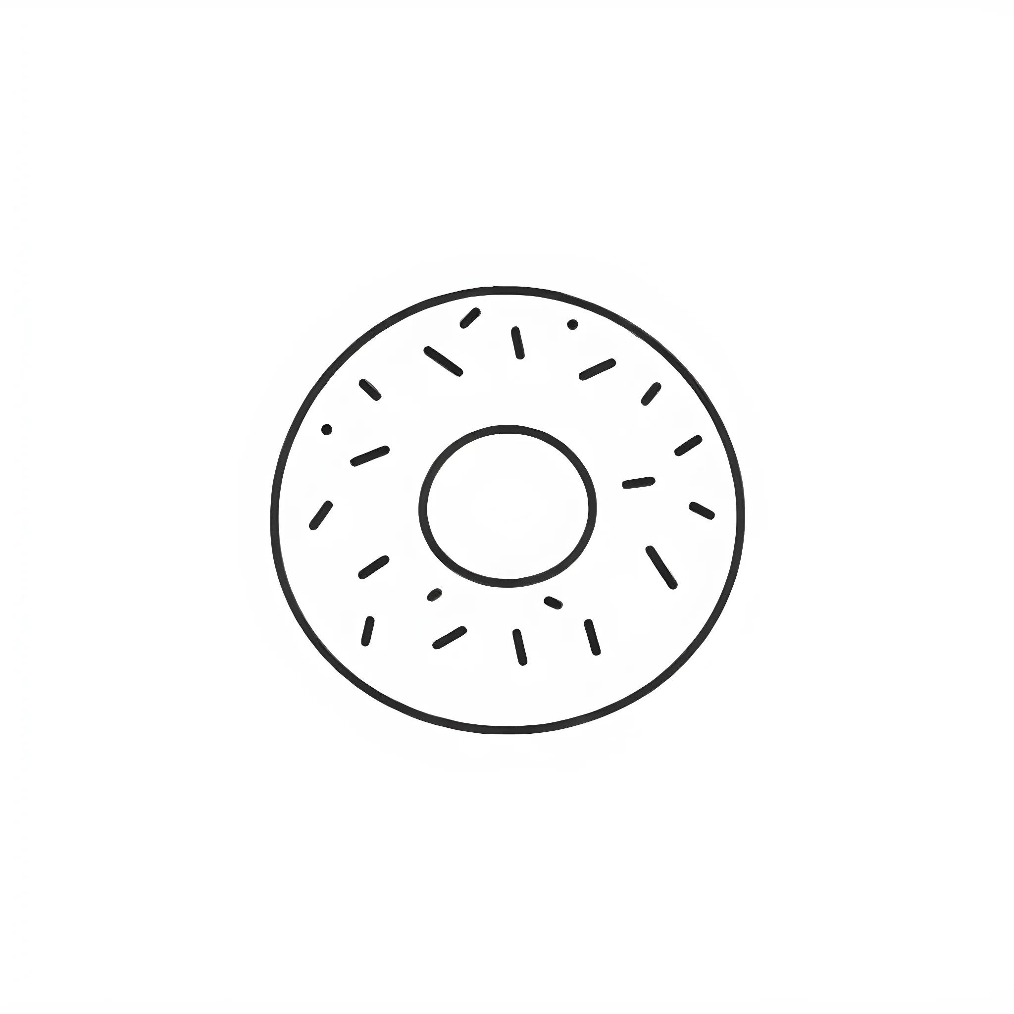 Simple Donut Sketch with Sprinkles