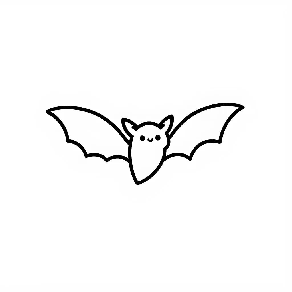 Minimal bat flying with outstretched wings