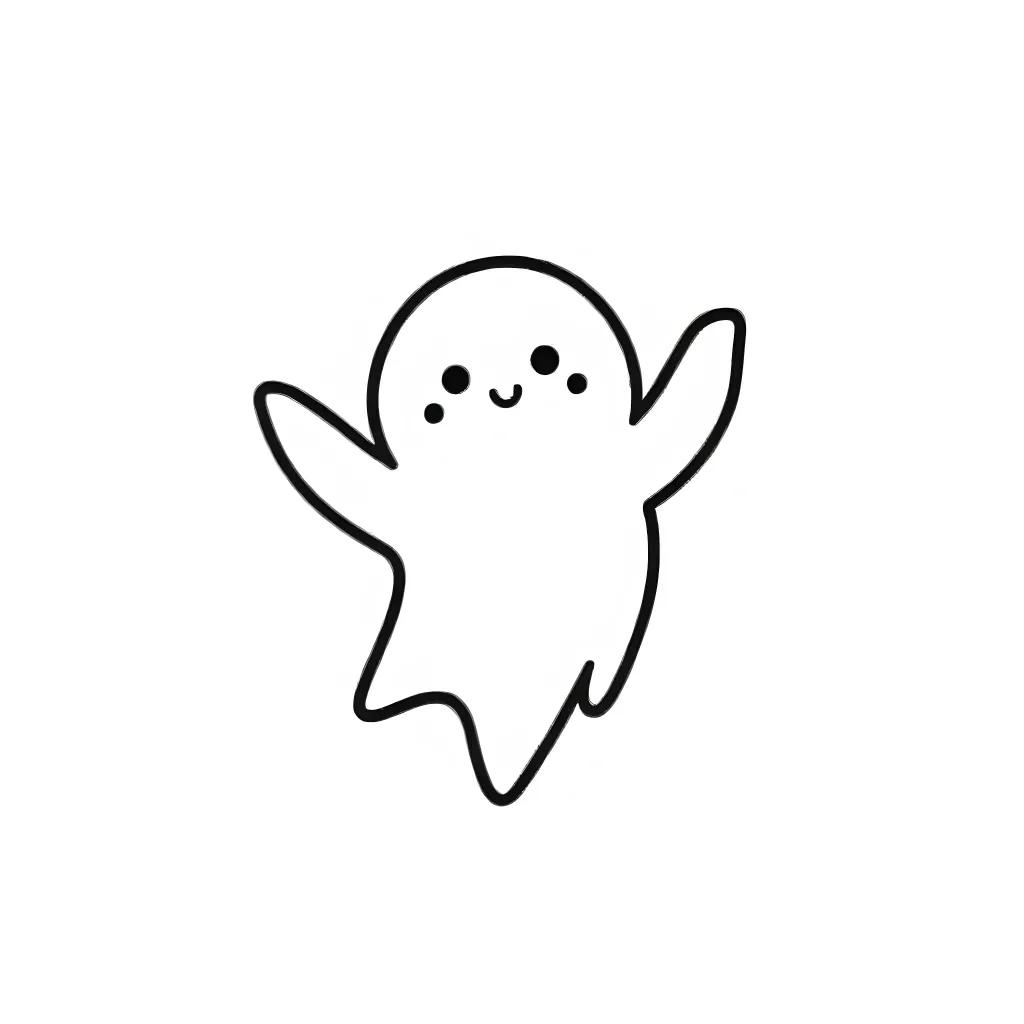 Spooky ghost with a playful smile