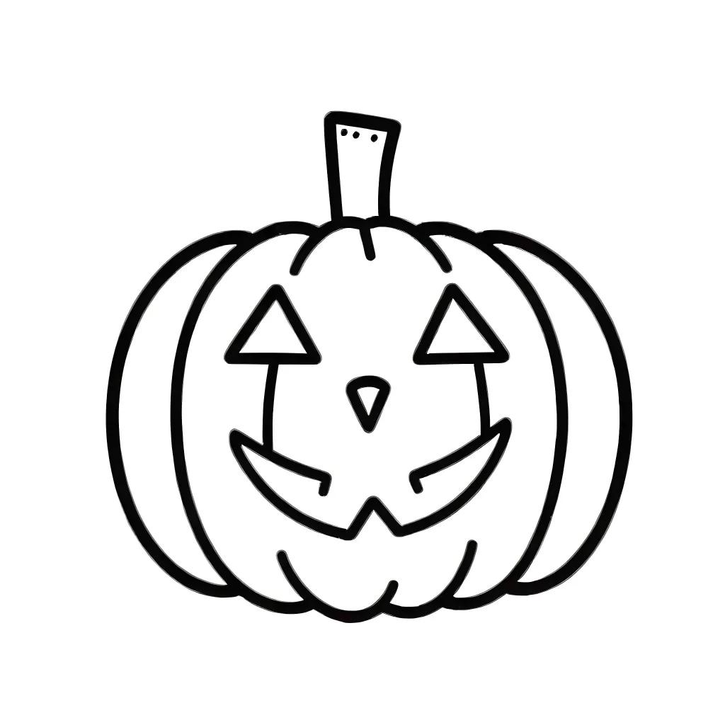 Minimal Jack-o'-lantern with a carved face