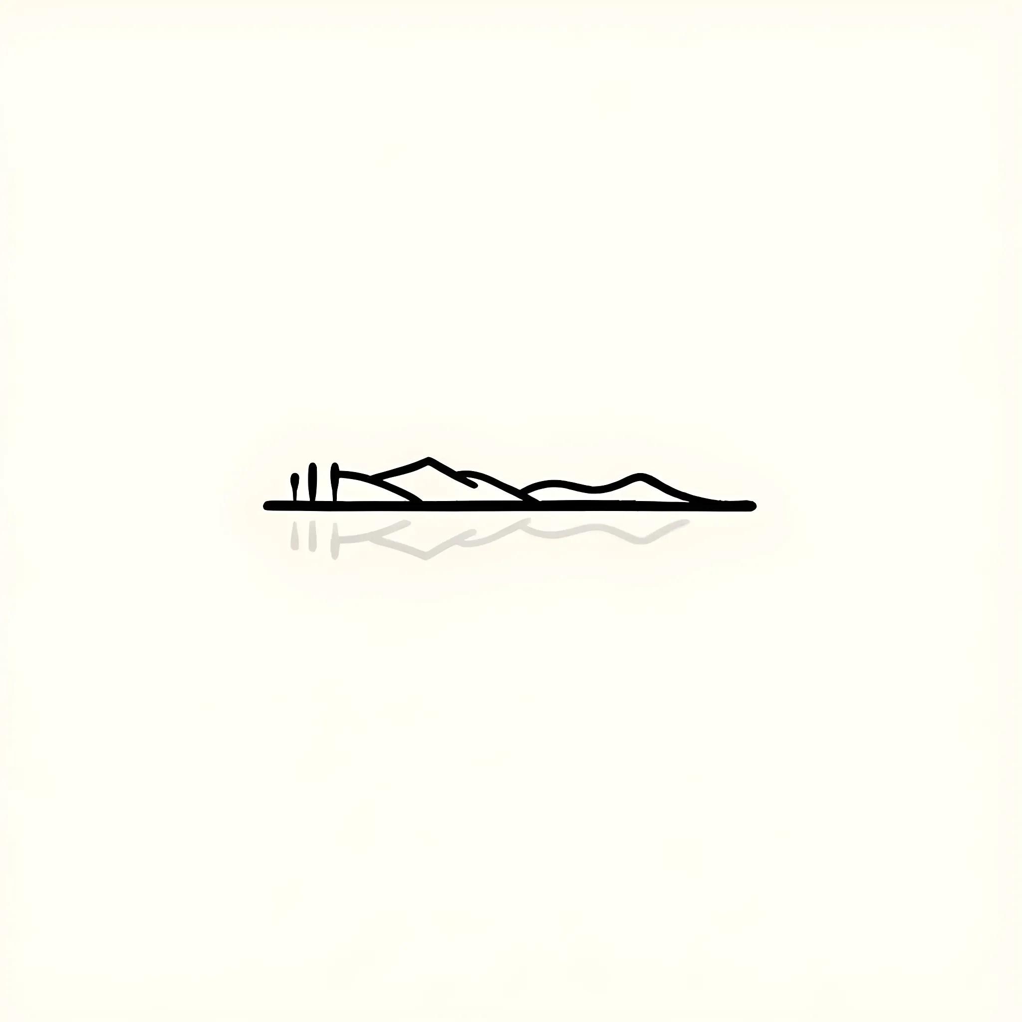 Minimalist Horizon Line Representing a Calm Lake